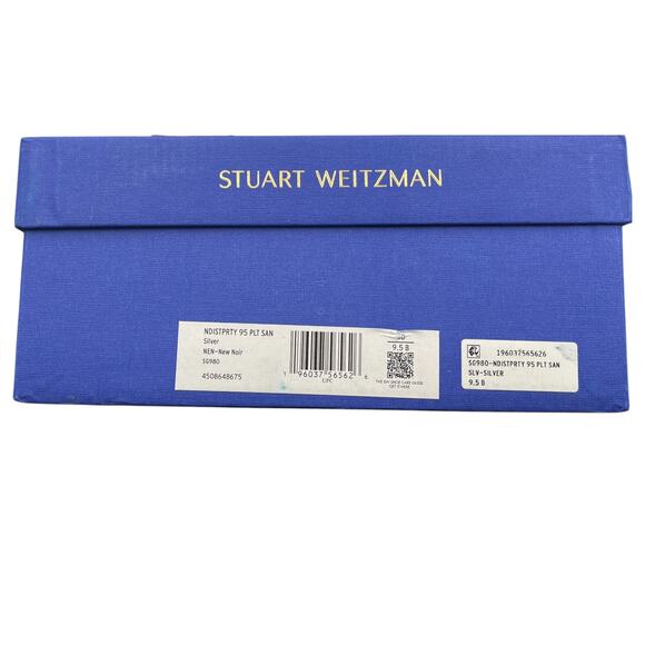 Stuart Weitzman Nudist Party 95 Ankle Strap Platform Heels Sandals Silver 9.5 - Picture 9 of 9